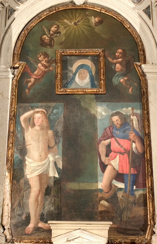 Ambito italiano sec. XVI-XVIII, Dipinto di San Sebastiano e San Rocco