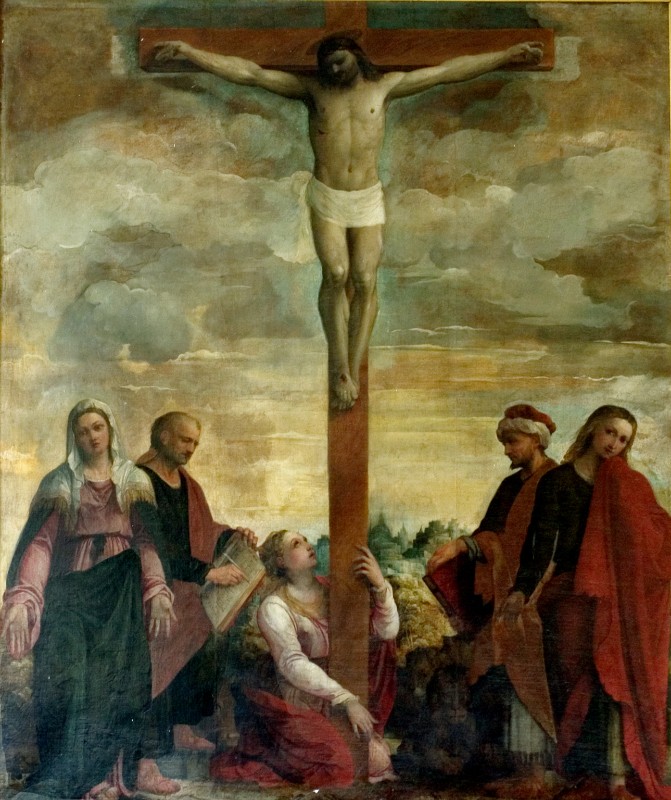 Negretti Jacopo sec. XV-XVI, Dipinto raffigurante La Crocifisione