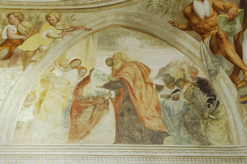 Amalteo P. sec. XVI, San Gioacchino abbraccia Sant'Anna