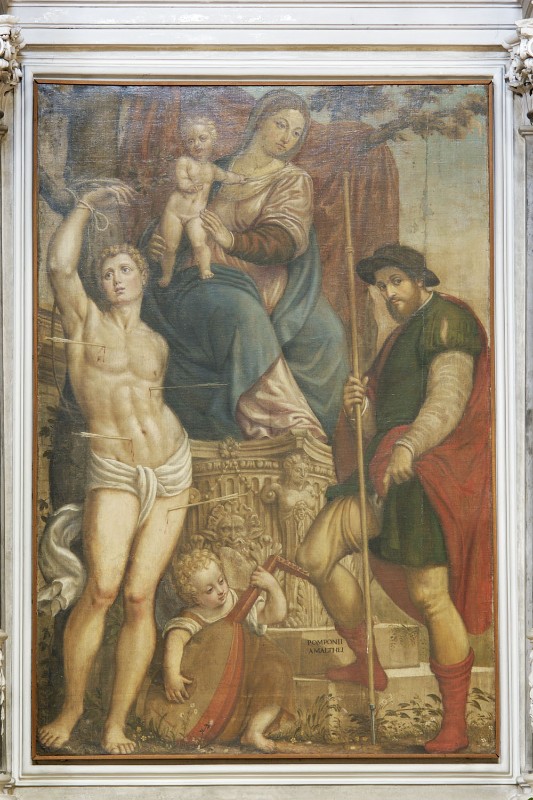 Amalteo P. (1569) , Pala di Madonna con Bambino e santi Rocco e Sebastiano