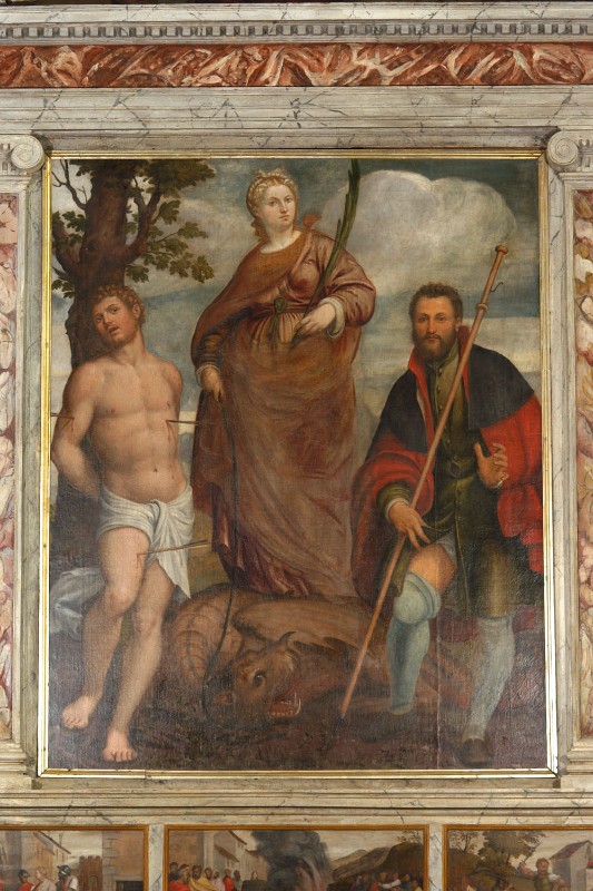 Amalteo P. terzo quarto sec. XVI, Santa Margherita ed i Santi Sebastiano e Rocco