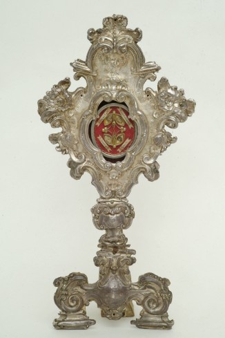 Bottega di Scarabello A. sec. XVIII, Reliquiario a ostensorio