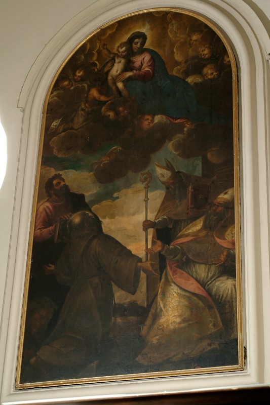Attribuito a Negretti J. sec. XVI, Madonna con Gesù Bambino e santi
