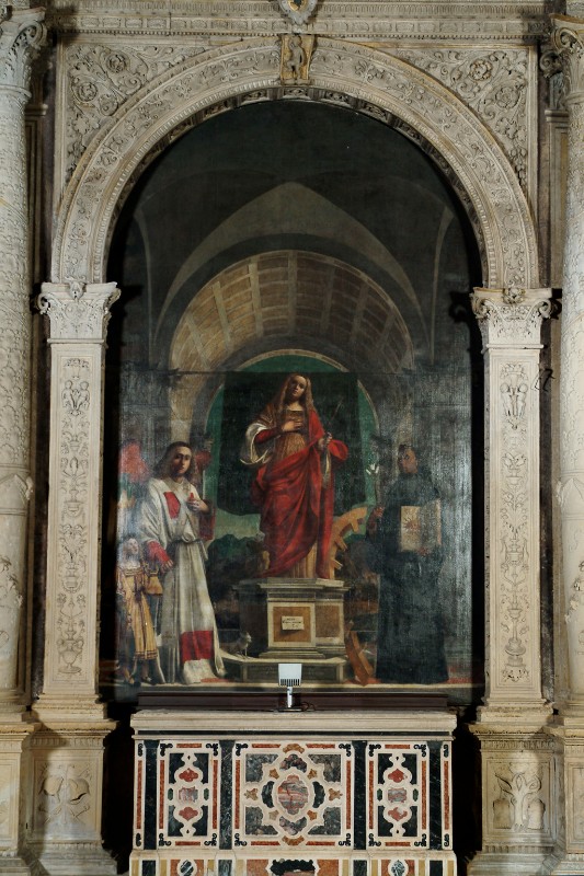Maestranze vicentine (1505), Cornice della pala di Santa Caterina