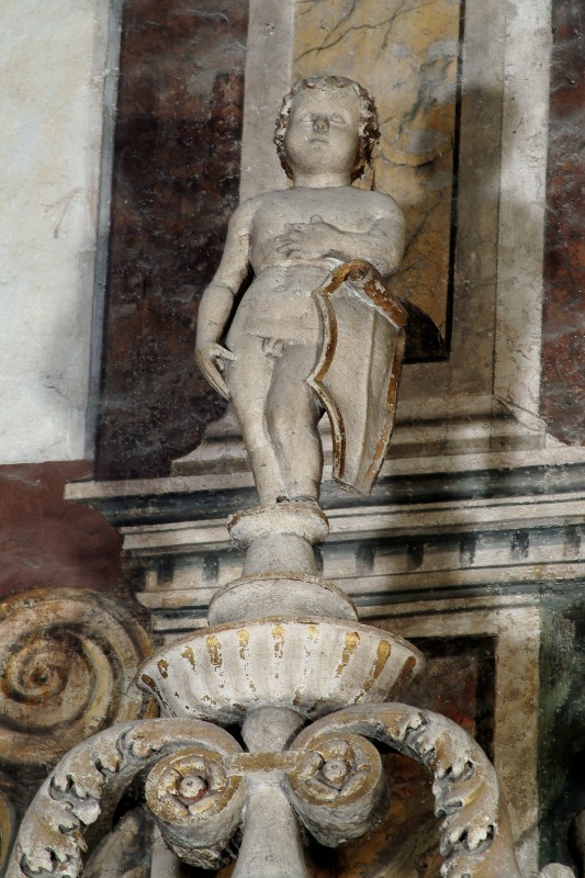 Bottega vicentina (1505), Putto con stemma a sinistra