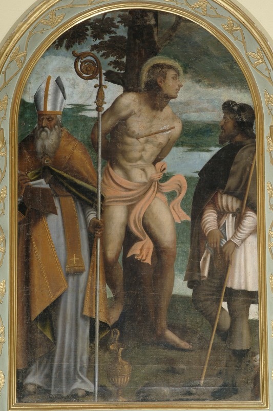 Ambito veneto sec. XVII, San Sebastiano con San Prosdocimo e San Rocco