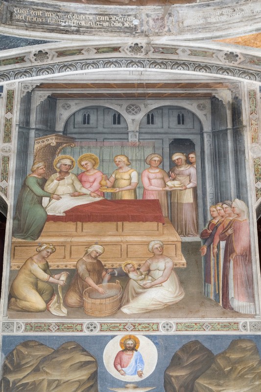 Giusto de' Menabuoi sec. XIV, Nascita di San Giovanni con Fina Buzzaccarini