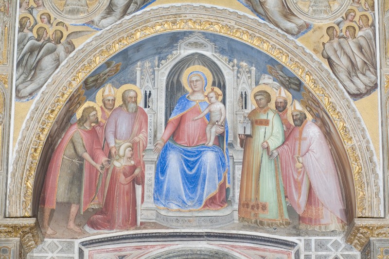 Giusto de' Menabuoi sec. XIV, San Giovanni Battista affida Fina alla Madonna