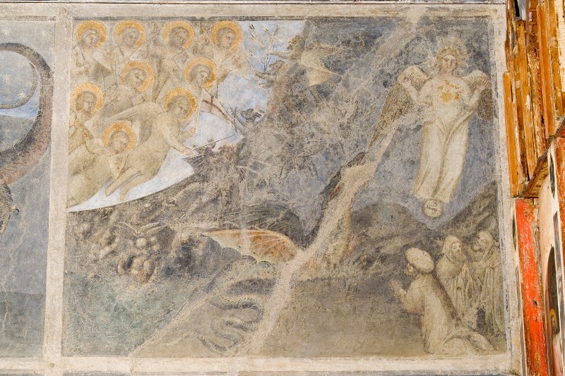 Giusto de' Menabuoi sec. XIV, San Michele arcangelo combatte contro il drago