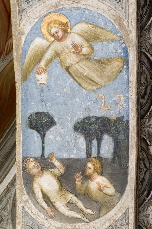 Giusto de' Menabuoi sec. XIV, Primo angelo con una coppa colma dell'ira di Dio