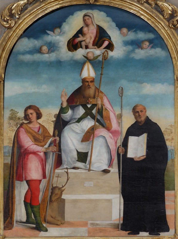 Bissolo Francesco (1528 ca.), San Vigilio tra i santi Eustachio e Benedetto