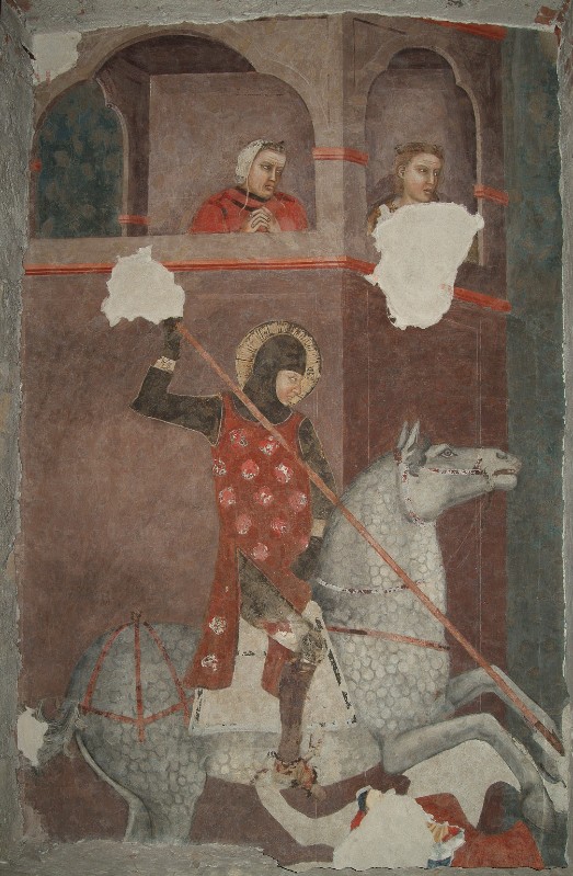 Secondo Maestro di San Zeno sec. XIV, San Giorgio uccide il drago