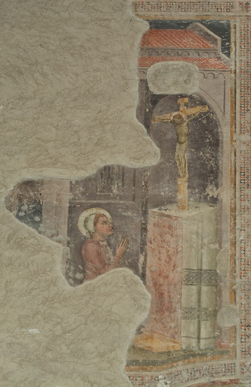 Secondo Maestro di San Zeno sec. XIV, San Francesco d'Assisi in preghiera