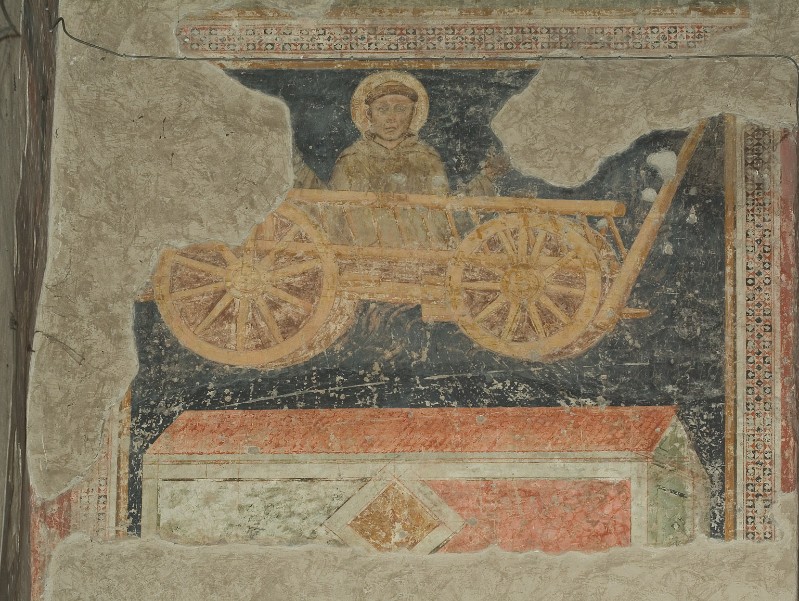 Secondo Maestro di San Zeno sec. XIV, San Francesco appare su un carro di fuoco