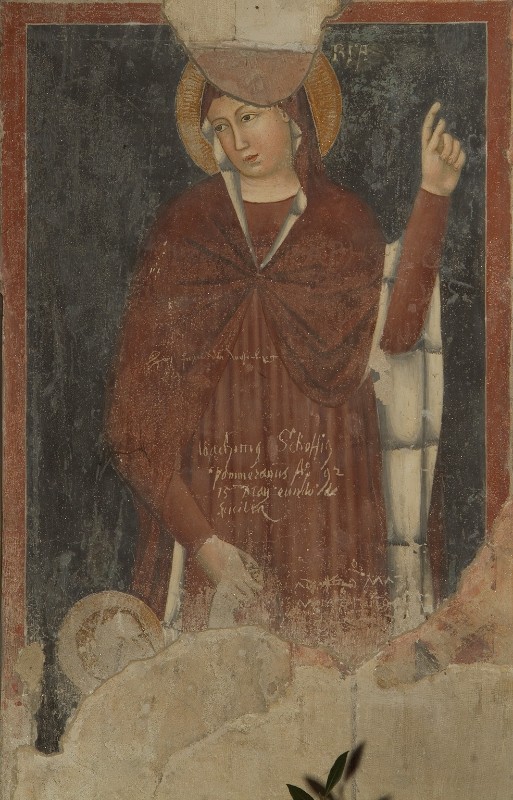 Secondo Maestro di San Zeno sec. XIV, Madonna con Gesù Bambino per la mano