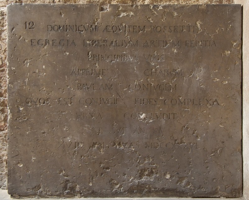Bott. Italia sett. (1736), Lapide "12 DOMINICVM AEQVITEM"