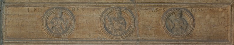 Nicolò (1139), Architrave con Fede Speranza e Carità