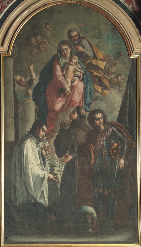 Piatti P. (1798), Sacra famiglia tra San Luigi San Francesco e San Martino
