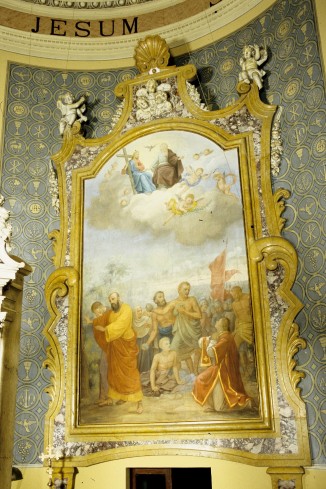 Maestranze venete sec. XVIII, Cornice con il dipinto del martirio di S. Stefano