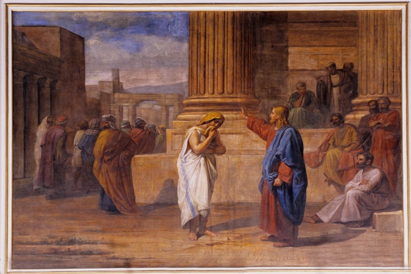 Pupin V. sec. XIX, Dipinto con La cacciata dei venditori dal tempio