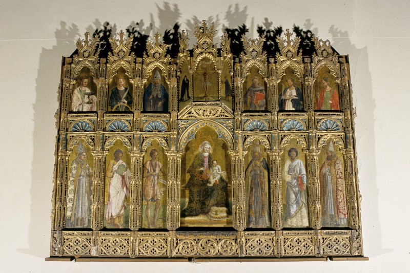 Bottega Squarcione (1445), Polittico Madonna in trono con Bambino e Santi