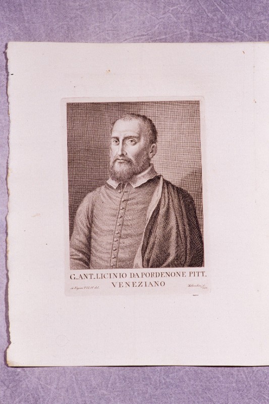 Colombini C. sec. XVIII, Incisione con Giovanni Antonio Licinio da Vasari