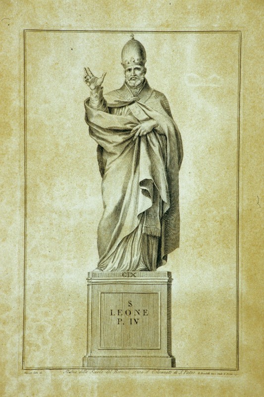 Bombelli P. (1794), Stampa con San Leone IV Papa