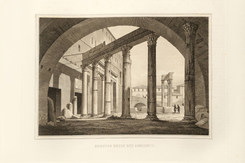 Bottega romana (1860), Portico degli dei Consenti