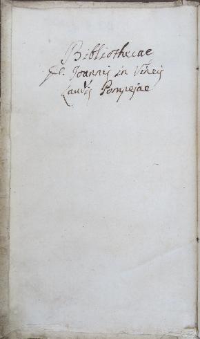  JAN OPSTRAET, Theologus christianus..., Torino, Tipografia reale, 1769, verso della carta di guardia anteriore del volume, con nota di possesso manoscritta dei Barnabiti di Lodi.