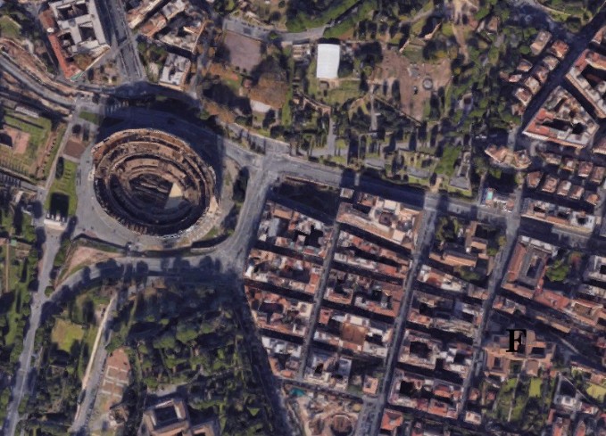  Veduta dal satellite dell'area Monastero dei Santi Quattro Coronati
