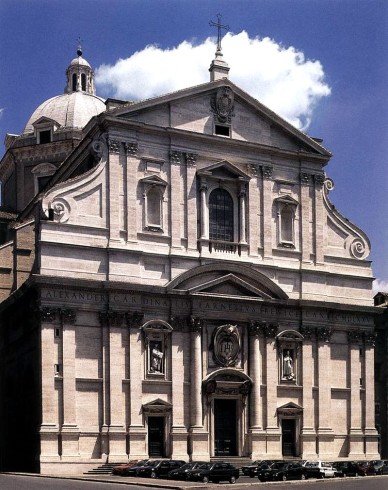  La facciata della Chiesa su progetto di Giacome Della Porta.