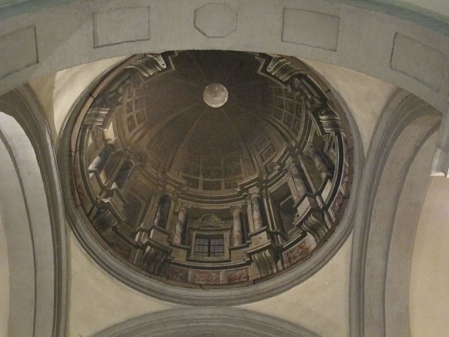 Cupola dipinta su tela dell'altare maggiore della Badia delle Sante Flora e Lucilla (Arezzo)