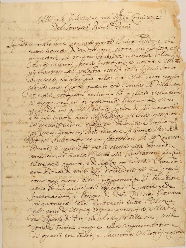  Lettera di P. Cosimo Berlinsani alle Convittrici (1 ottobre 1680)