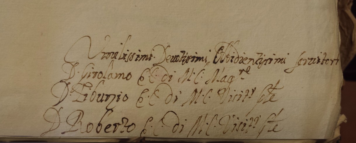  Firma autografa di padre Tiburzio da Venezia, in un manoscritto