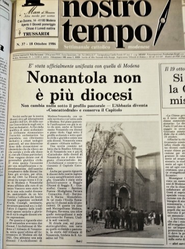  Nostro Tempo, 1986, numero 37 - Le due diocesi unite.