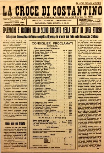  La Croce di Costantino, giornale cattolico fondato da Luigi Sturzo nel 1897.