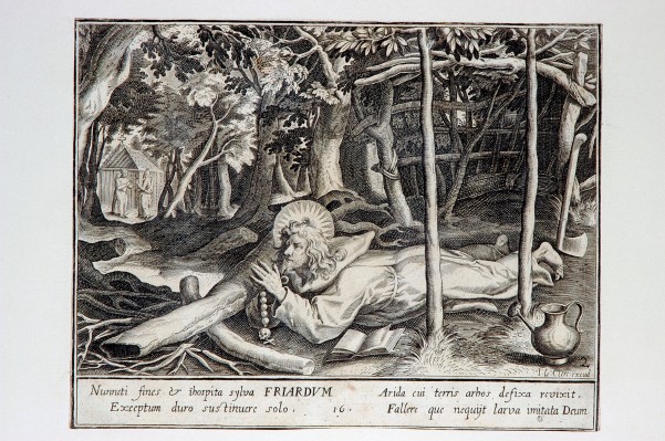 Ambito fiammingo prima metà sec. XVII, S. Friardo eremita