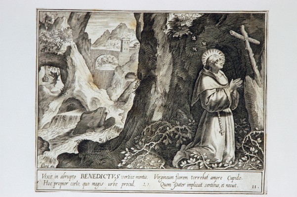 Ambito fiammingo prima metà sec. XVII, S. Benedetto eremita