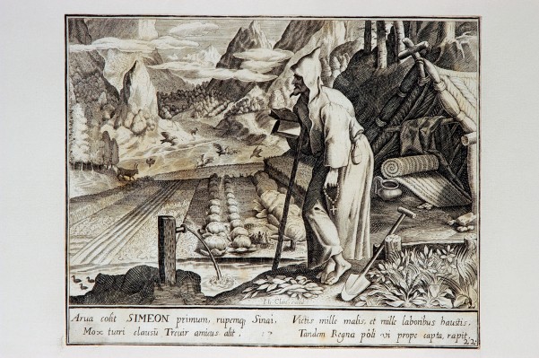Ambito fiammingo prima metà sec. XVII, S. Simeone eremita