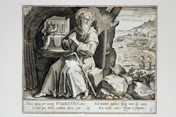 Ambito fiammingo prima metà sec. XVII, S. Fulgenzio eremita