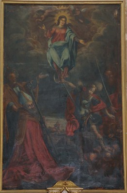 Bott. dell'Italia centr. sec. XVII, Dipinto con l'incoronazione di Maria