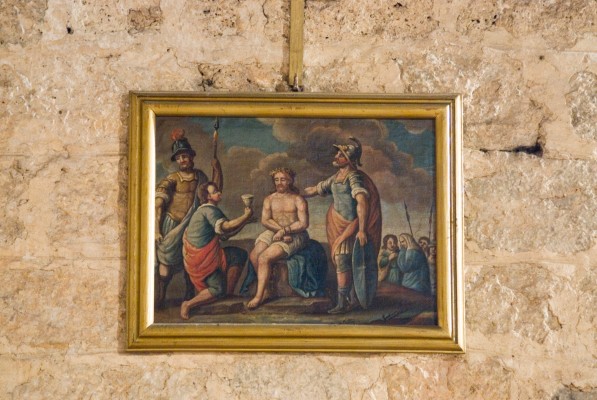 Bottega camaiorese sec. XIX, Via Crucis in olio su tela 12/14
