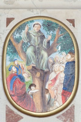 Ambito veneto sec. XX, Sant'Antonio da Padova predica sul noce