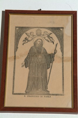 Bottega siciliana sec. XIX, Calcografia con S. Francesco di Paola