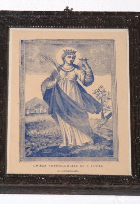 Bottega italiana sec. XX, Silografia con S. Lucia