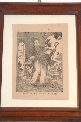 Bottega italiana sec. XX, Litografia con S. Antonio abate
