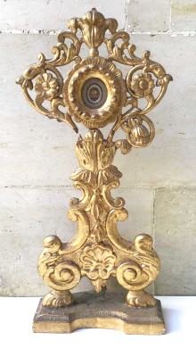 Bottega napoletana sec. XVIII, Reliquiario a ostensorio