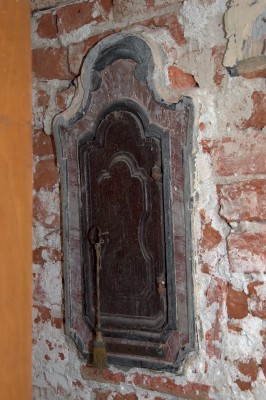 Ambito lombardo sec. XVIII, Tabernacolo sul retro dell'altare maggiore