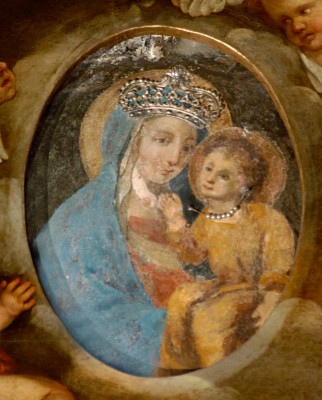 Bottega italiana sec. XV, Affresco con la Madonna con il Bambino