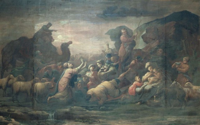 Cifrondi A. sec. XVIII, Mosè fa scaturire l'acqua dalla roccia